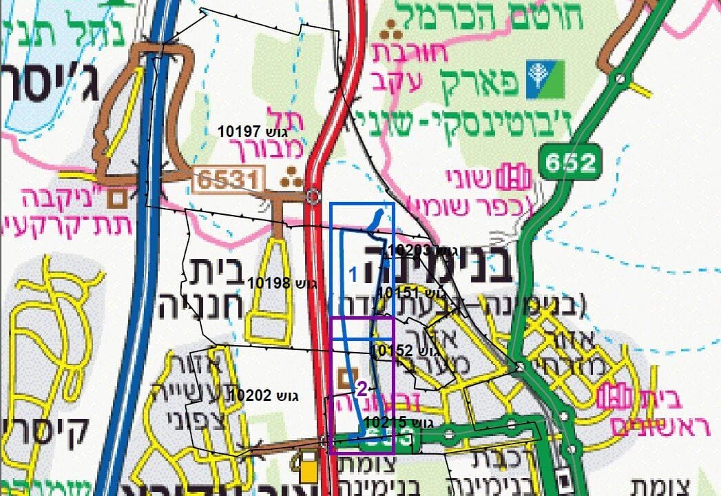 קרקע חקלאית למכירה בבנימינה: 420 מ"ר בתוכנית תמל/1109