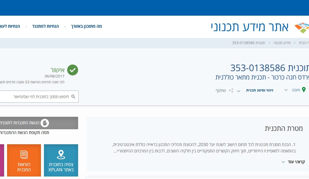 קרקע חקלאית להפשרה בפרדס חנה בתוכנית 353-0138586