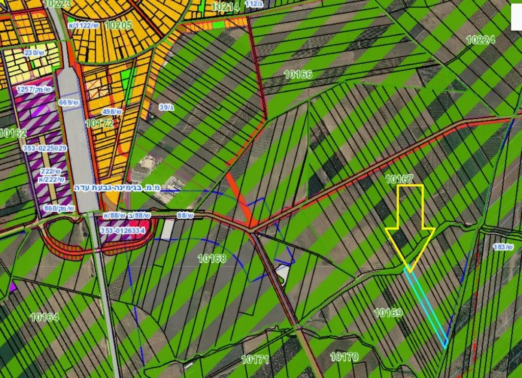 למכירה בבנימינה קרקע חקלאית בגוש 10169 חלקה 10 500 מ”ר